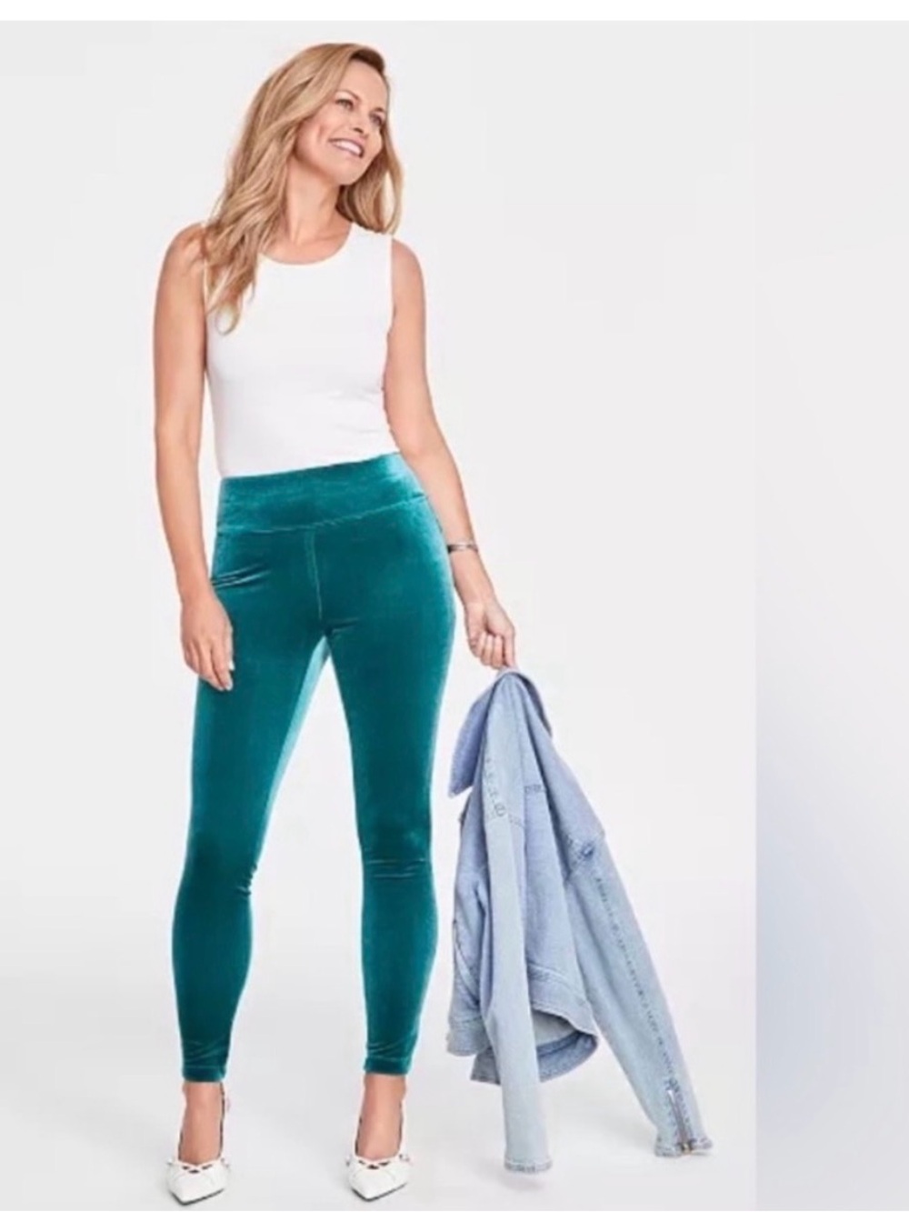 NEW INC International Concepts Velvet Leggings NWT